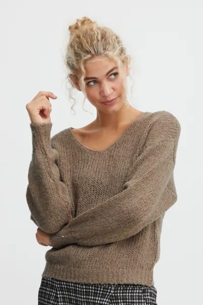 Свитер b.young V Ausschnitt BYOMIRA VNECK JUMPER 20811879, коричневый