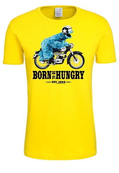 Футболка Logoshirt Sesamstraße Krümelmonster Motorrad, желтый