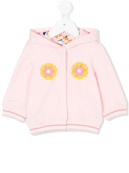 Fendi Kids худи с цветочной аппликацией