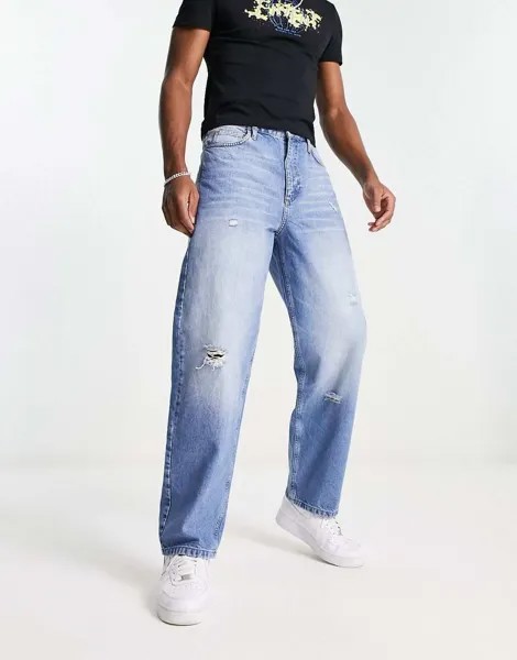 Синие мешковатые джинсы COLLUSION x014 в стиле 90-х