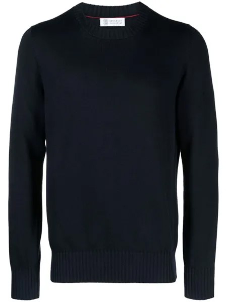 Brunello Cucinelli джемпер с круглым вырезом, синий