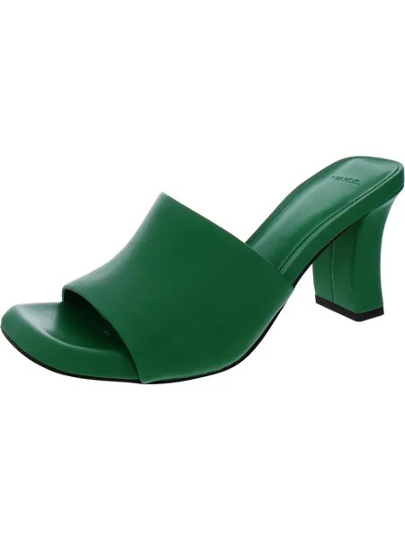 Женские кожаные туфли Lulu с квадратным носком на каблуке Vince, цвет Emerald Leather