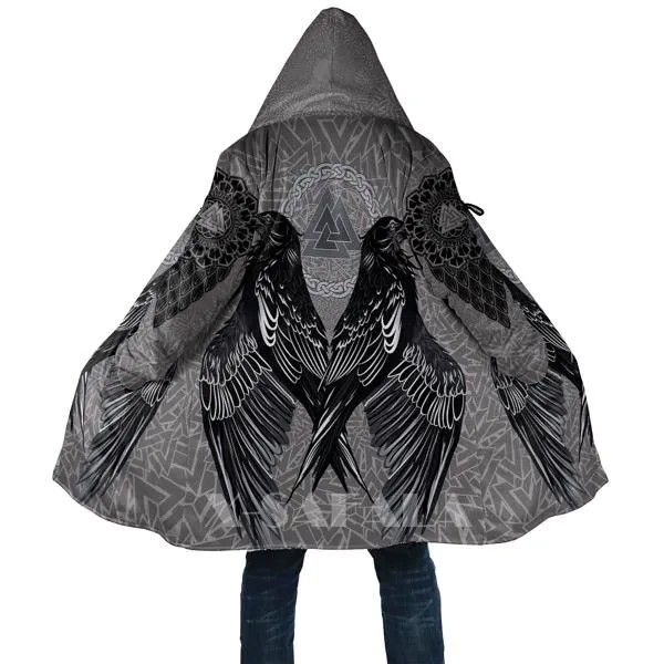 Стиль викингов плащ Ворон Valknut 3D печать Толстовка длинное спортивное пальто с капюшоном Одеяло плащ Толстая куртка хлопковые пуловеры Dunnes
