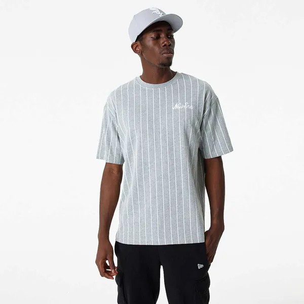 Футболка BRANDED PINSTRIPE OVERSIZED T-SHIRT New Era, цвет Grau