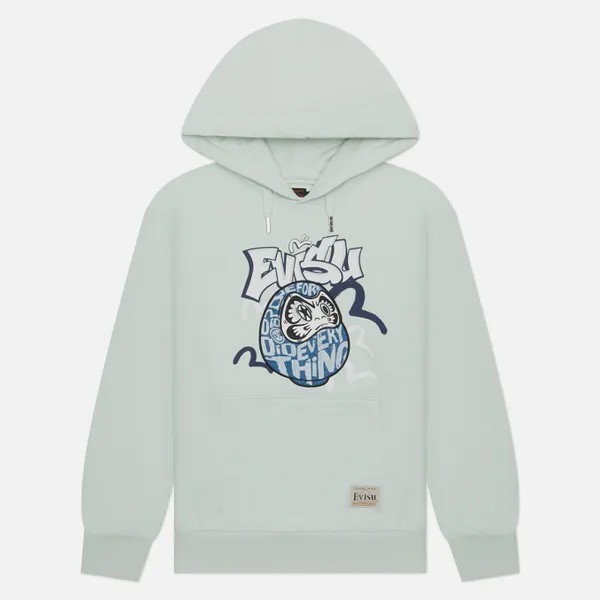 Мужская толстовка Evisu Heritage Daruma Denim Applique Hoodie зелёный, Размер XXL