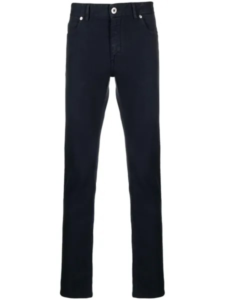 Brioni узкие джинсы с заниженной талией, синий