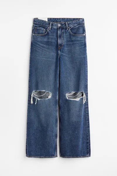 Свободные джинсы Bootcut H&M, синий деним