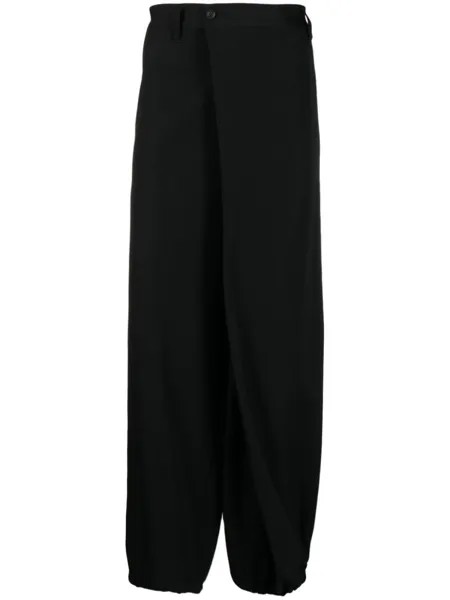 Yohji Yamamoto шерстяные брюки Truck с завышенной талией, черный