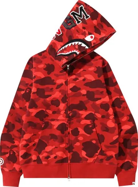 Толстовка BAPE Color Camo Shark Full Zip 'Red', красный