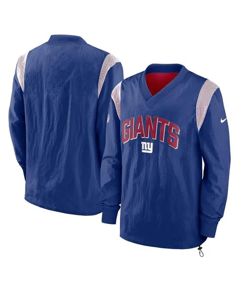 Мужская куртка-ветровка royal new york giants sideline athletic stack с v-образным вырезом Nike