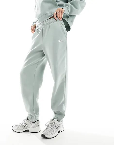 Светло-зеленые спортивные брюки с зачесанной спиной New Balance Linear Heritage