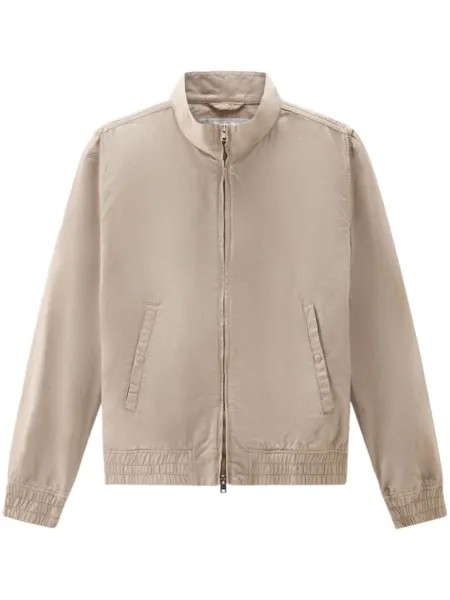Woolrich бомбер на молнии, нейтральный цвет