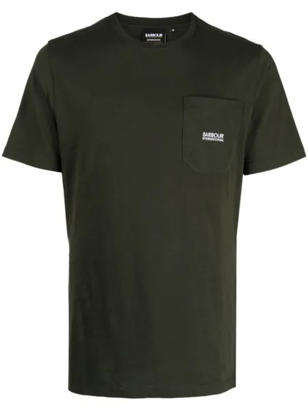 Barbour футболка с логотипом, зеленый