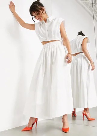 Белая юбка миди полностью из хлопка ASOS EDITION-Белый