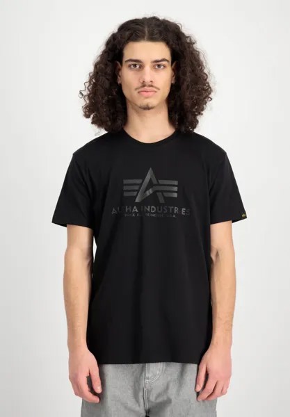 Футболка с принтом UNISEX Alpha Industries, черный