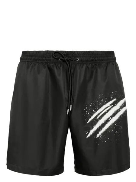 Plein Sport плавки-шорты с логотипом, черный