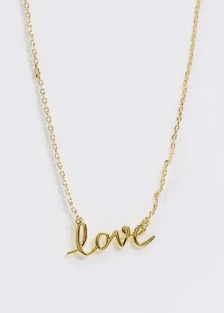Золотистое ожерелье с подвеской и отделкой паве Kate Spade Love-Золотой
