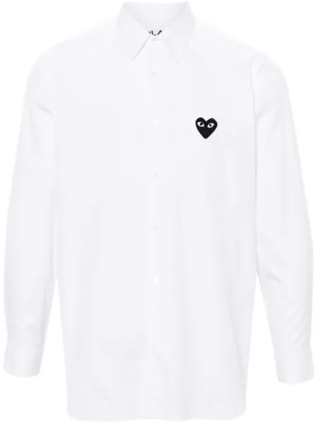 Comme Des Garçons Play поплиновая рубашка с нашивкой, белый
