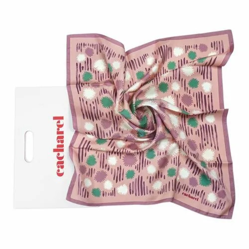 Платок Cacharel, натуральный шелк, 70х70 см, розовый