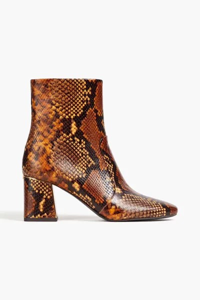 Ботильоны Gigi 70 из кожи со змеиным эффектом Tory Burch, цвет Animal print