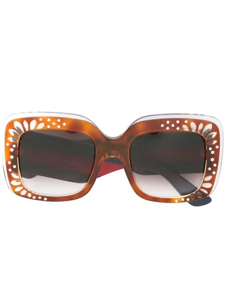 Gucci Eyewear солнцезащитные очки с декорированной оправой