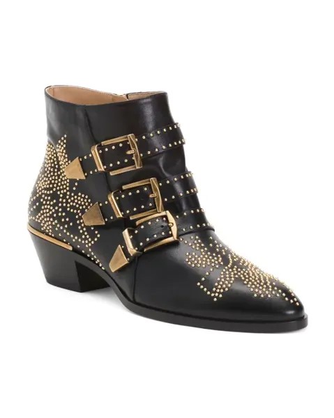 Кожаные короткие ботинки Susanna Made In Italy Chloe, черный/золотой