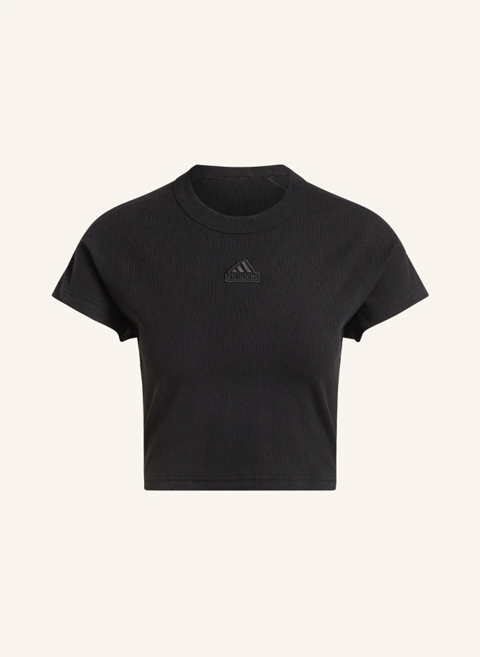 Укороченная рубашка Adidas, черный