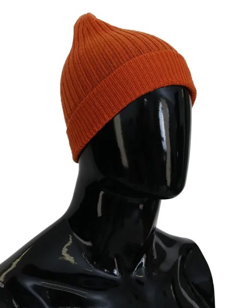 SPADALONGA Шапка Оранжевая вязаная зимняя шапка-бини мужская Capello одного размера, рекомендованная цена 100 долларов США