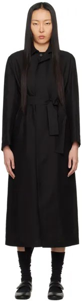 Черное полупрозрачное пальто Yohji Yamamoto