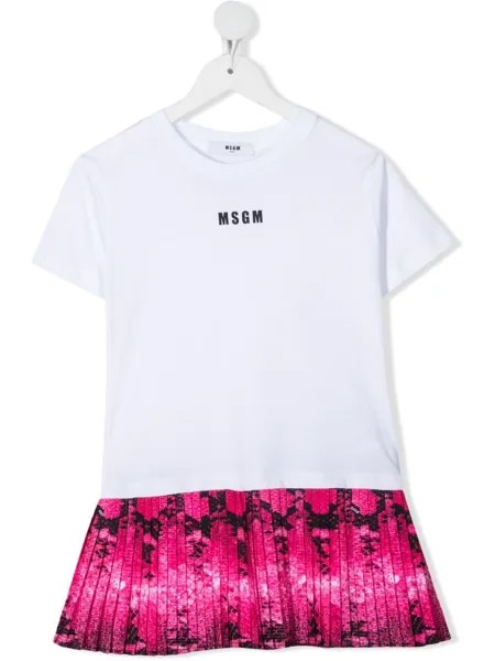 MSGM Kids футболка со змеиным принтом и логотипом