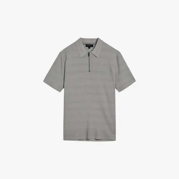 Рубашка-поло фактурной вязки Stree с полумолнией на половину длины Ted Baker, серый