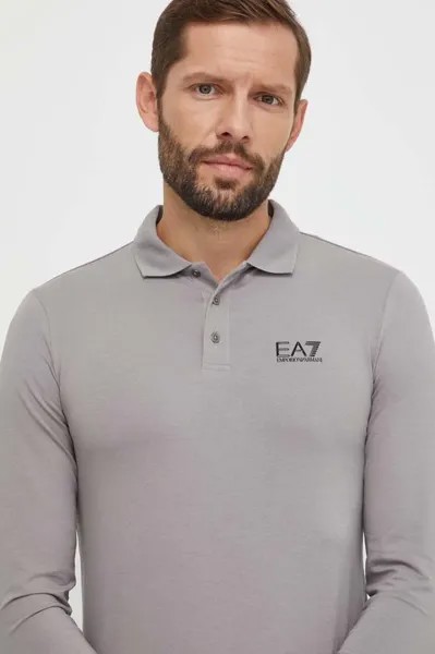 Рубашка с длинным рукавом EA7 Emporio Armani, серый