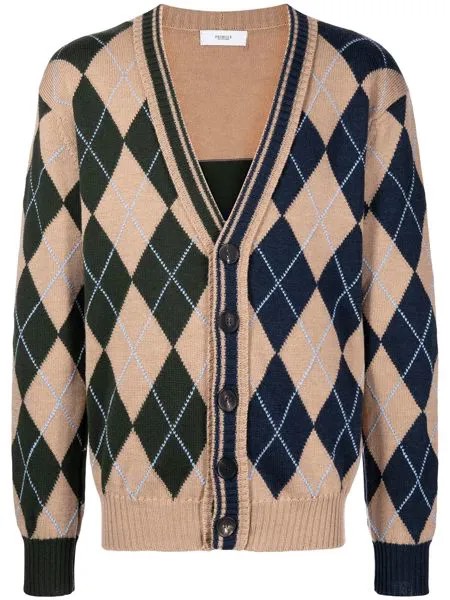 Pringle of Scotland argyle knit button-down cardigan