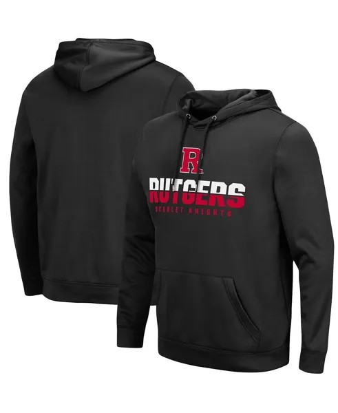 Мужской черный пуловер с капюшоном Rutgers Scarlet Knights Lantern Colosseum