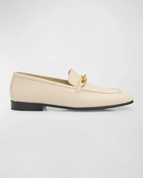 Лоферы с тиснением и цепочкой Diamond Tilda Jimmy Choo, цвет Beige
