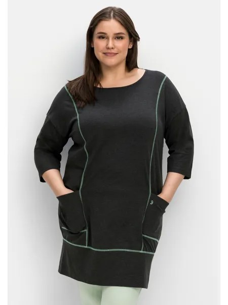 Платье sheego Relax Shirt, цвет anthrazit meliert