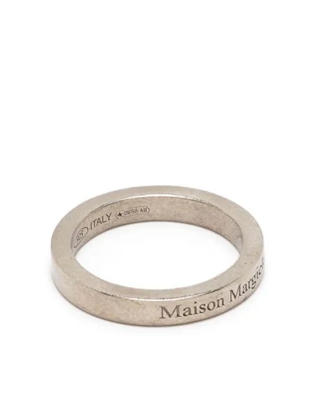 Maison Margiela серебряное кольцо с гравировкой логотипа