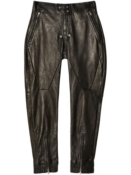 Rick Owens зауженные кожаные брюки Luxor, черный