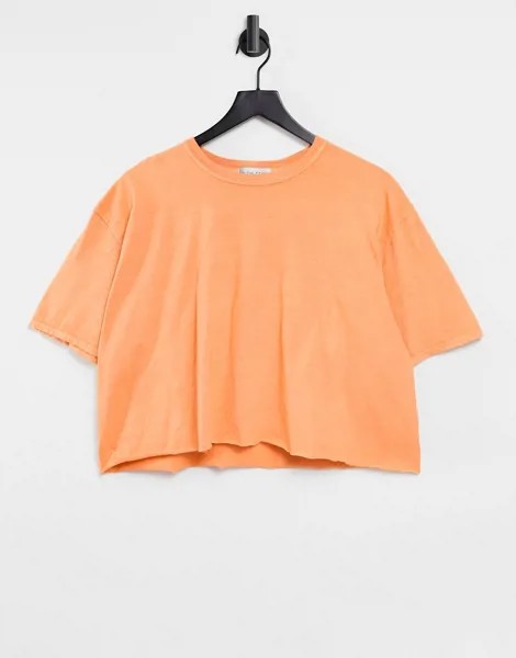 Оранжевая укороченная футболка In The Style-Оранжевый цвет