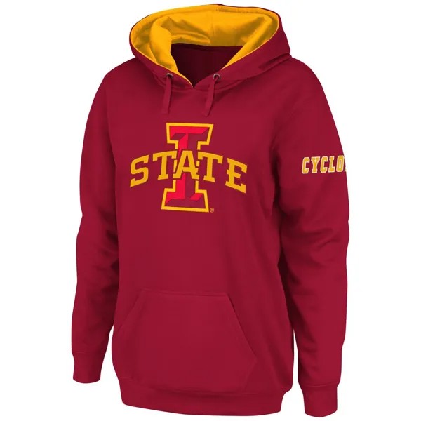 Женский пуловер с капюшоном Stadium Athletic Cardinal Iowa State Cyclones и большим логотипом