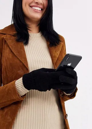Эксклюзивные черные перчатки для сенсорных гаджетов My Accessories London-Черный