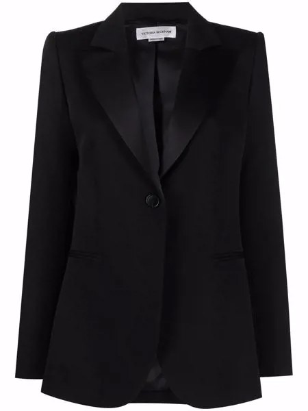 Victoria Beckham satin-lapel single-breasted suit jacket