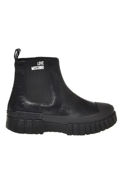 Кожаные ботинки челси с логотипом Love Moschino, черный