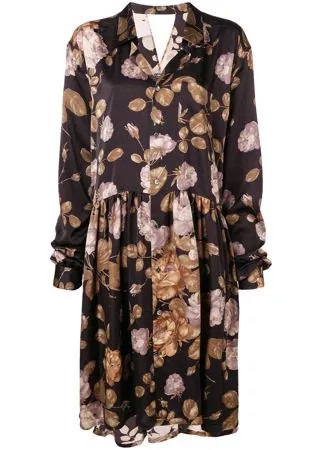 Junya Watanabe floral oversized shirt dress