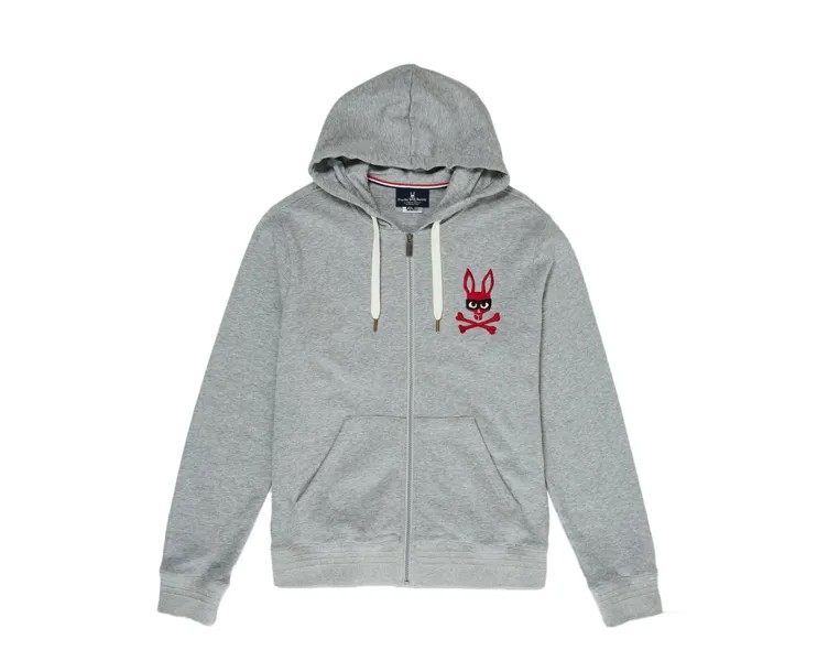 Мужская толстовка с капюшоном Psycho Bunny Sowerby Mischief Zorro Bunny H.Grey B6H527G1FL-HGY, серый