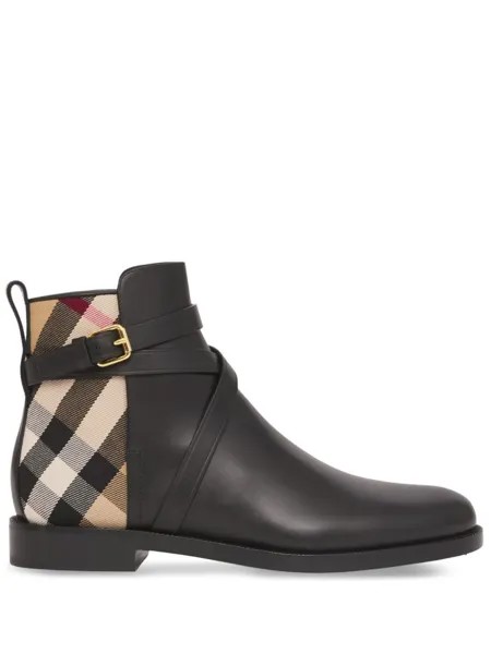 Burberry ботинки со вставками в клетку House Check, черный