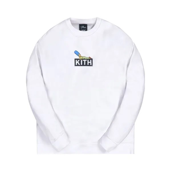 Толстовка Kith For The Simpsons Marge Box Logo Crewneck 'White', белый