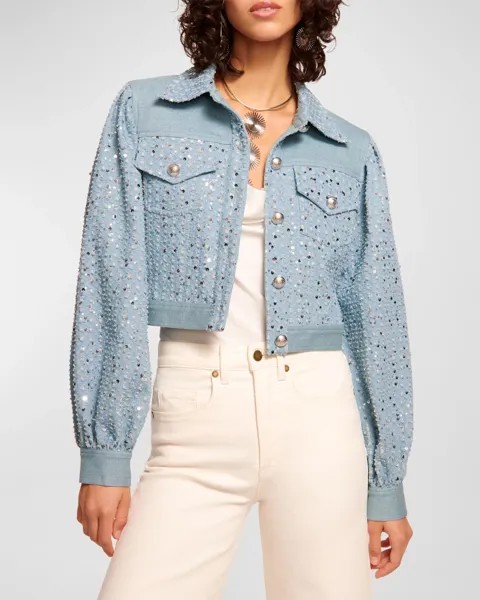 Джинсовая куртка Janet с пайетками Ramy Brook, цвет Sequin Lightwash
