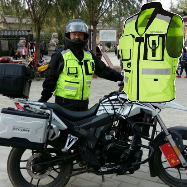 Жилет для мотоцикла и мотоцикла, одежда для автогонок, светоотражающая Защитная Сетчатая жилетка MIL SPEC, регулируемая куртка
