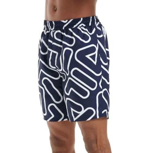 Мужские шорты для плавания Fila Yash Outline All Over Print, белый LM015913-410